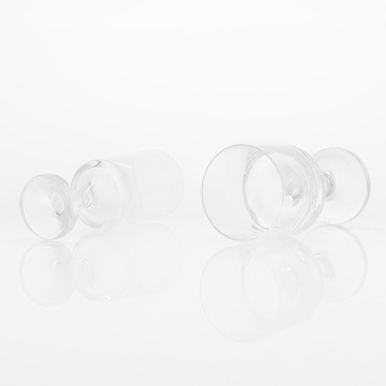 Timo Sarpaneva, drinking glasses 97 pcs 'Karaatti' for Iittala 1983-1987.