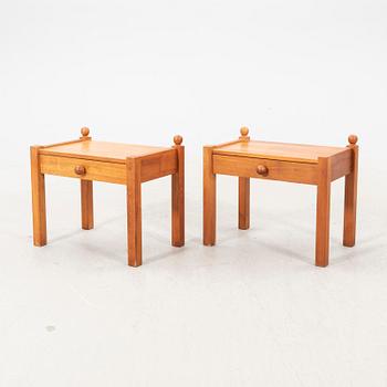 A pair of 1960s walnut bedside tables.