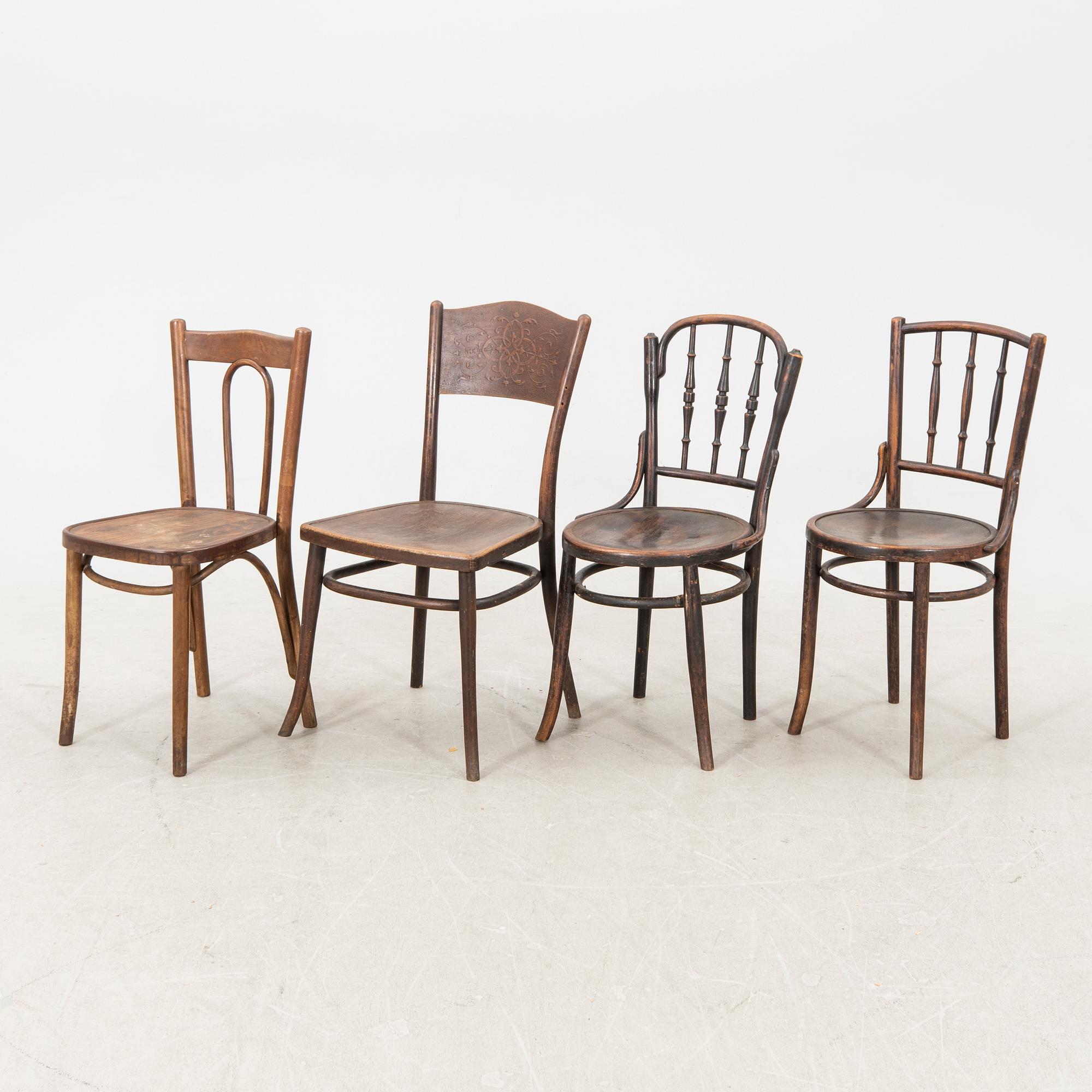 Stolar 4 st olika modeller tidigt 1900-tal.