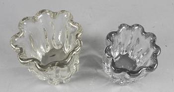 VASER, 2 st, glas, "Kalvolan Kanto", Tapio Wirkkala, Iittala, Finland, 1940-50.