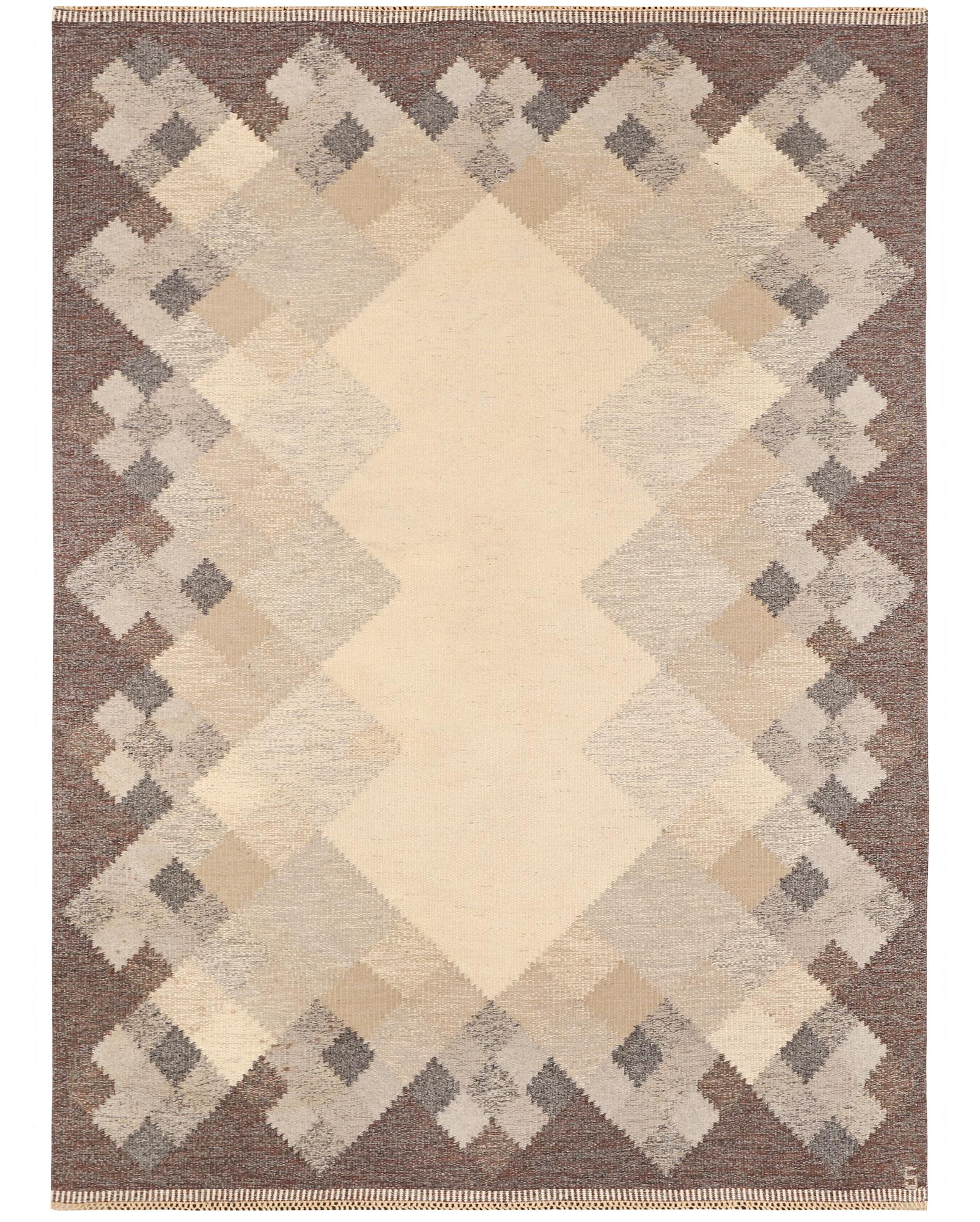 Brita Svefors, matta, rölakan, signerad S, ca. 286 x 194 cm.