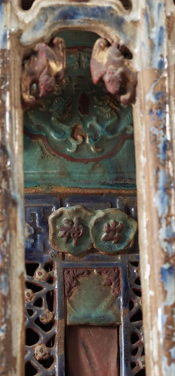 A large glazed shrine, presumably Ming dynasty.