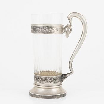 A Russian Silver Teaglass Holder, Moscow 1908-26.