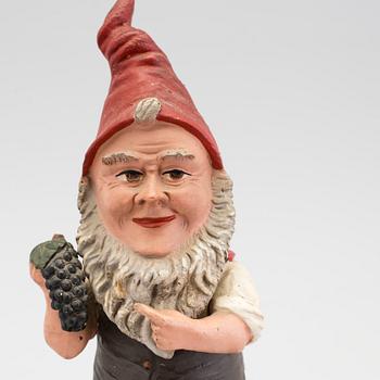 A painted terracotta santa claus figurine probably Germany early 20th century.