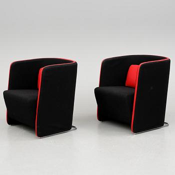 FÅTÖLJER, ett par, Börge Lindau samt Bo Lindekrantz, Lammhults, 1980-tal.