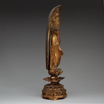 A gilt and lacquered Japanese Buddha, Meiji (1868-1912).