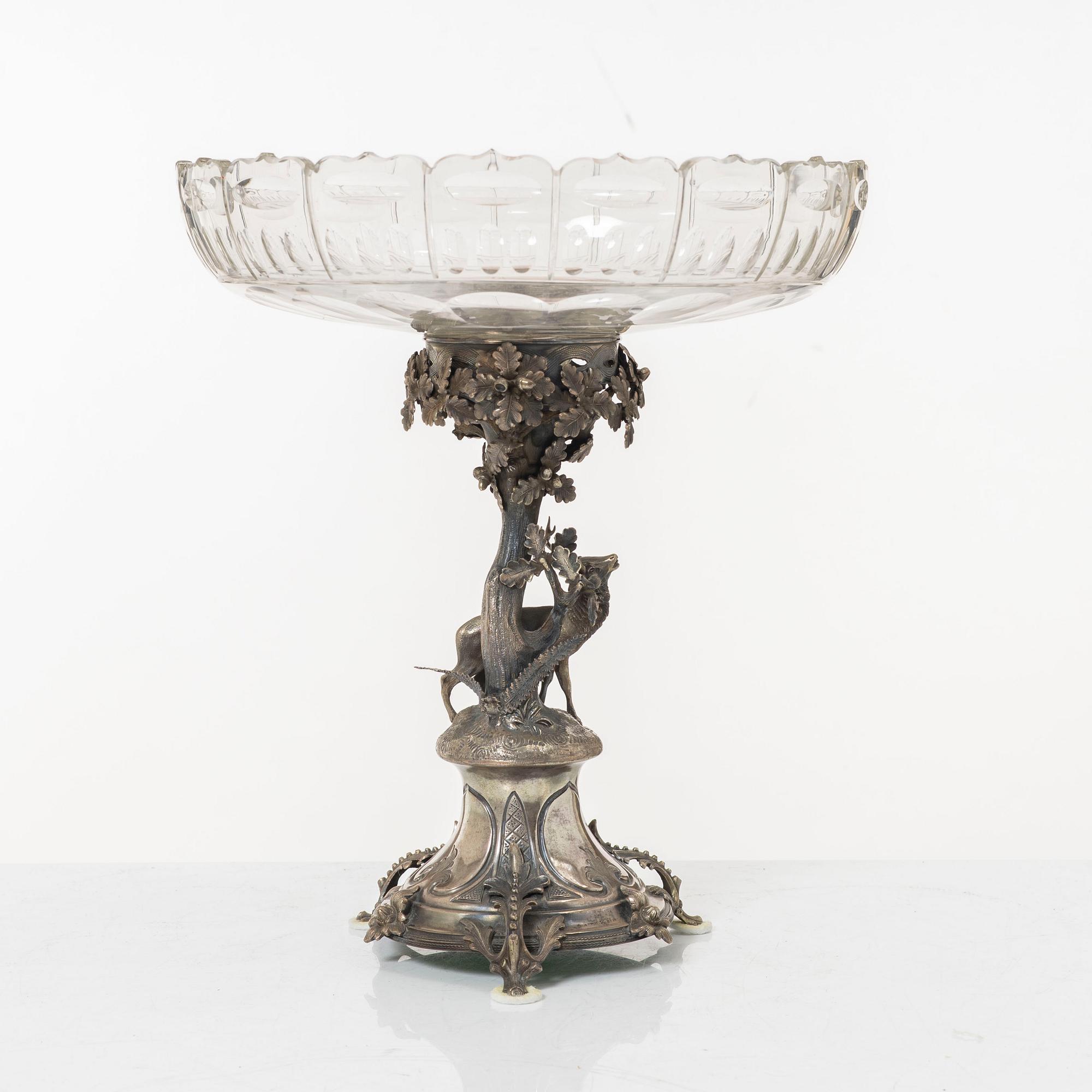Essay bowl, silver and glass, circa 1900.
