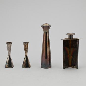 PARTI SILVER, 4 delar, 1900-tal, bla C G Hallberg, Stockholm. Delvis fyllda.