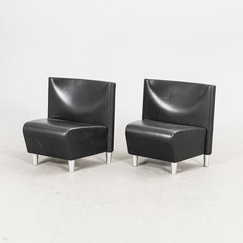 A set of eight leather easychairs by Erik Jørgensen Møbelfabrik, Svendborg, Denmark.