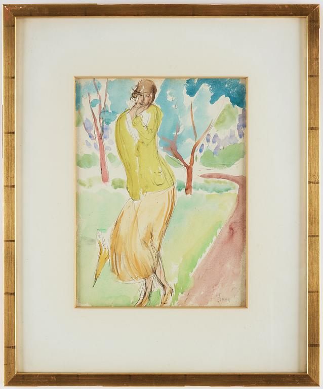 ISAAC GRÜNEWALD, watercolor, signed.