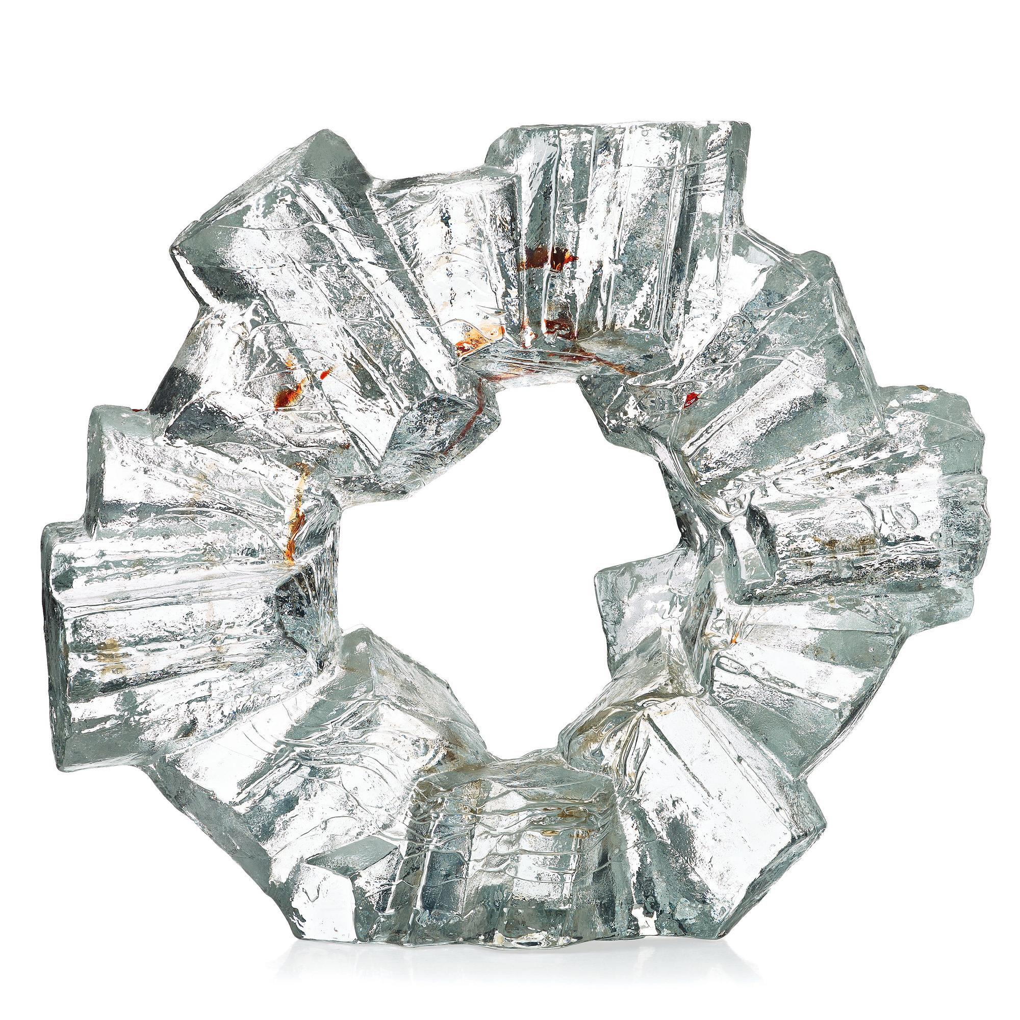 Edvin Öhrström, a "Korona" cast glass sculpture, Lindshammar, Sweden 1960's.