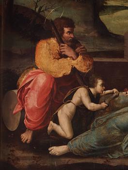 Nicola Filotesio (Cola dell'Amatrice) Hans krets, Landskap med heliga familjen och Johannes Döparen.