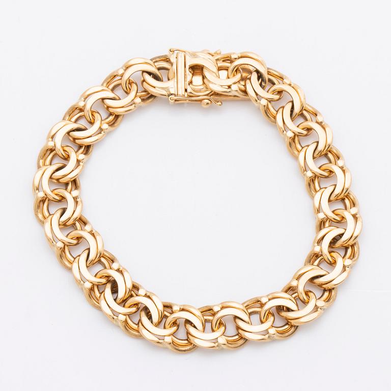 BRACELET, 18K gold, 42,8 g, measurements approx 19 x 1 cm, Stockholm 1978.
