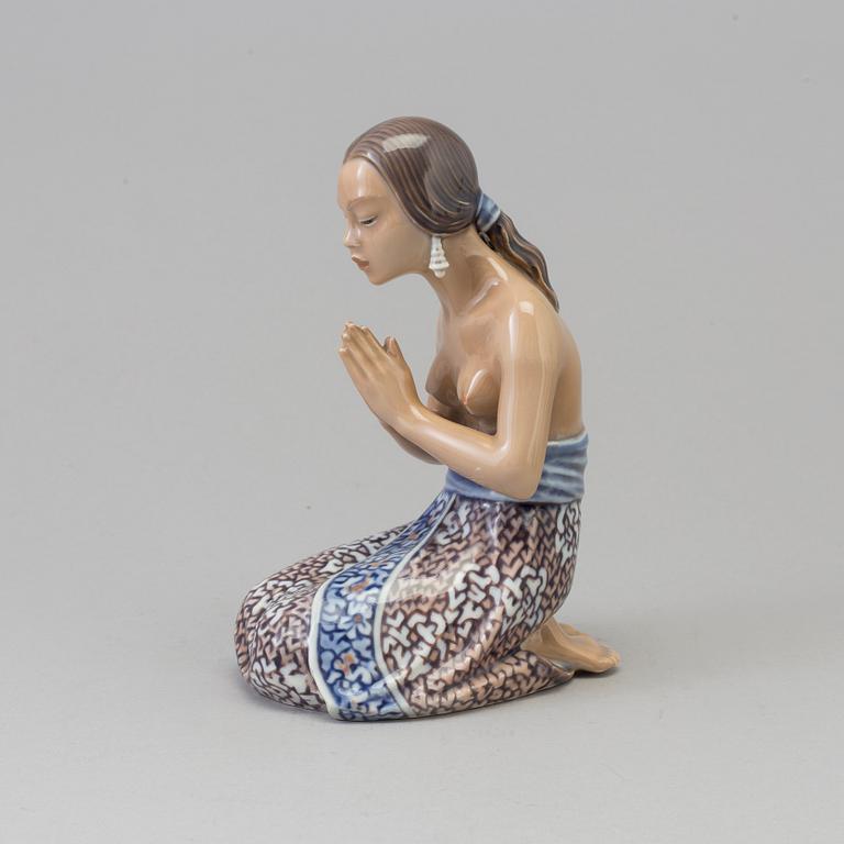 FIGURIN, porslin. "Aftonbön", JP Dahl Jensen, Danmark, 1940-tal.