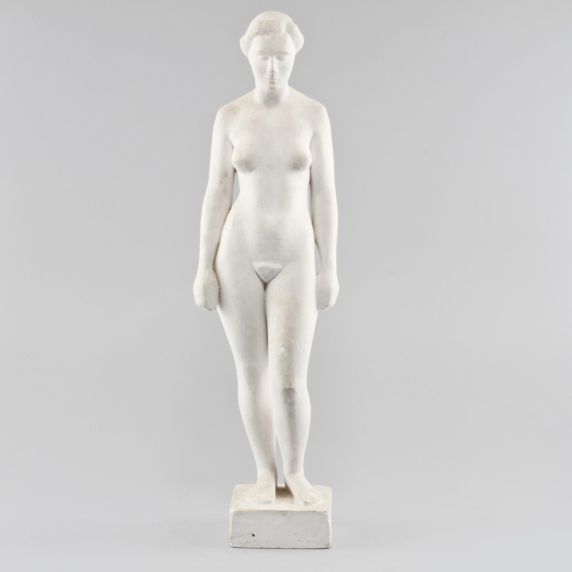 SKULPTUR, gips, monogramsignerad H.E, omkring 1900-talets mitt.
