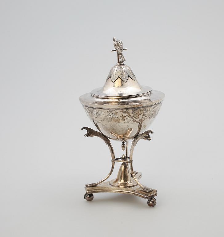 SOCKERSKÅL, silver, empirestil, Finland 1915. Vikt ca 670 gram.