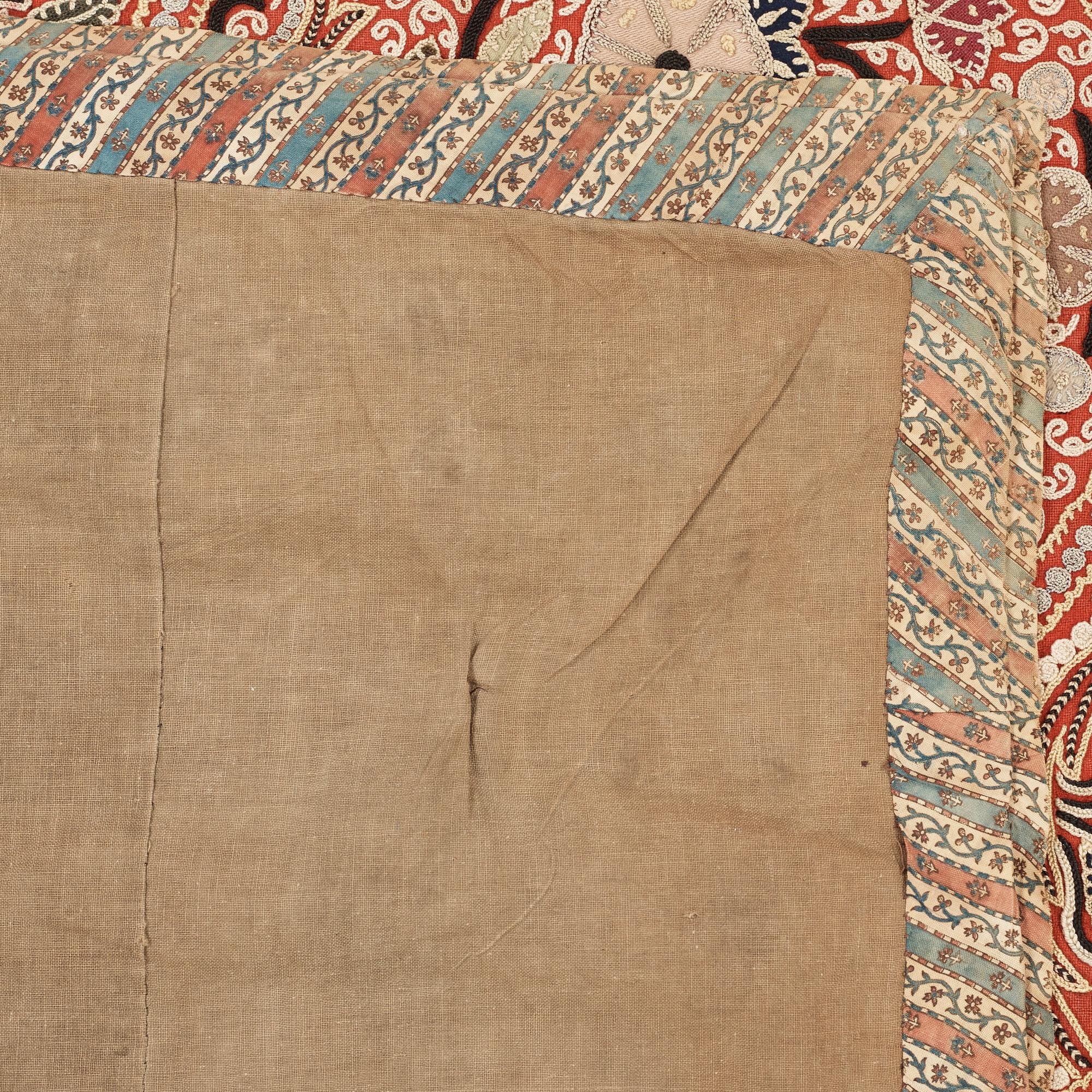 EMBROIDERY. Antique Rascht Embroidery. Persia (Iran). 107 x 123 cm.