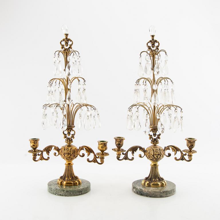 Bordslystrar ett par Rokoko-stil 1900-talets första hälft.