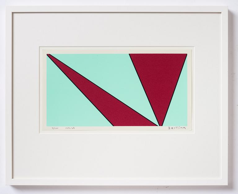 Olle Baertling, silkscreen in colours, 1956-68, signed 3/300.