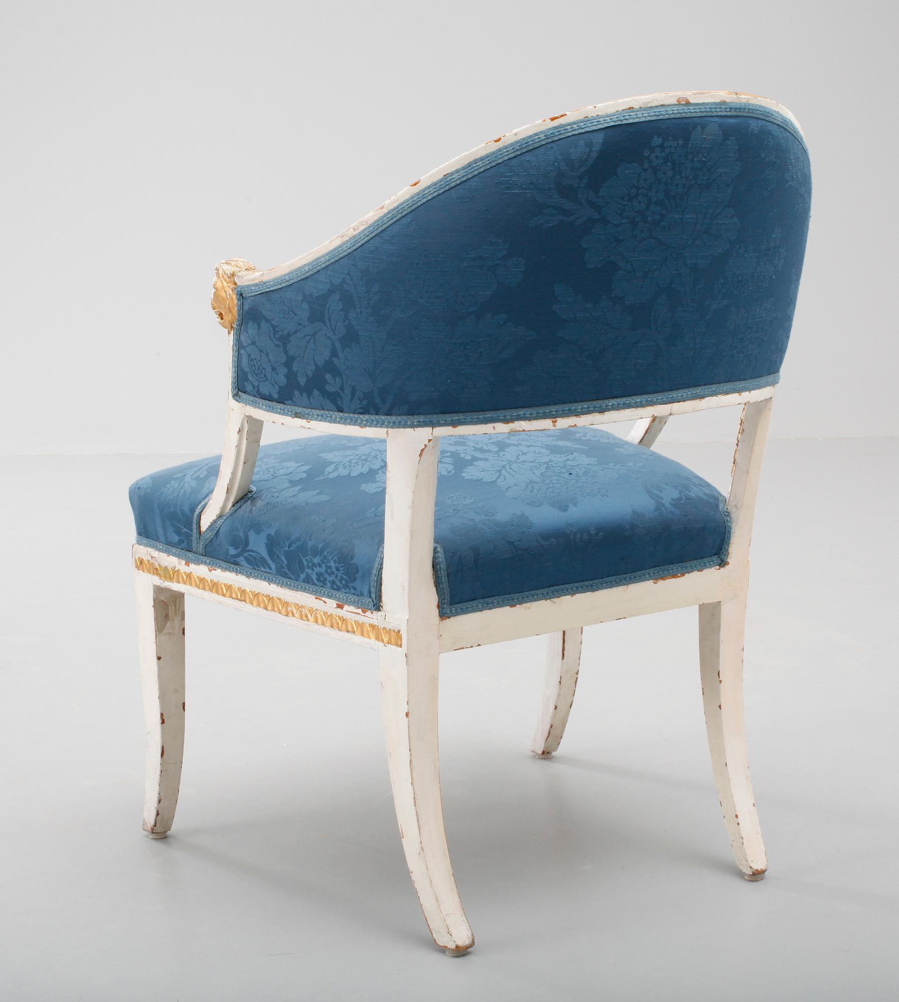 KARMSTOL, sengustaviansk, Ephraim Ståhl, (mästare i Stockholm 1794 - 1820). Signerad ES.