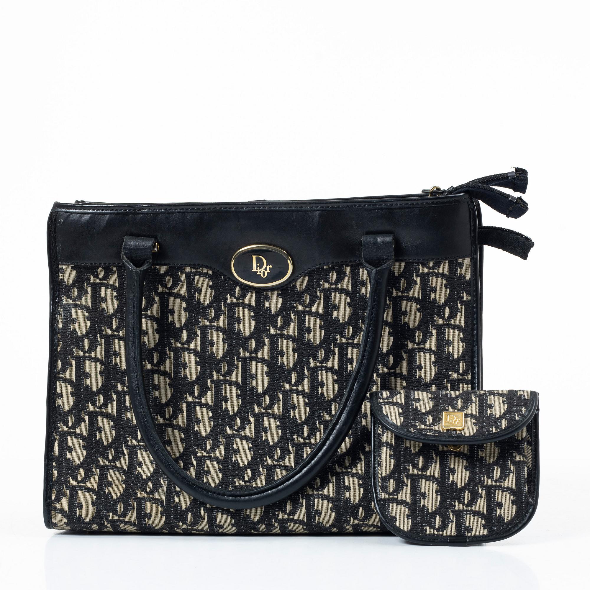Christian Dior, väska samt portmonnä, vintage.