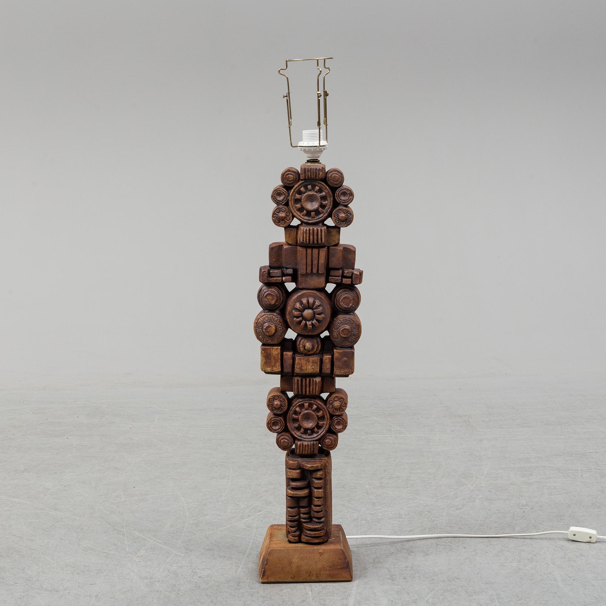 BERNARD ROOKE, a 'Totem' stoneware table/floor lamp, England, 1960's/70's.