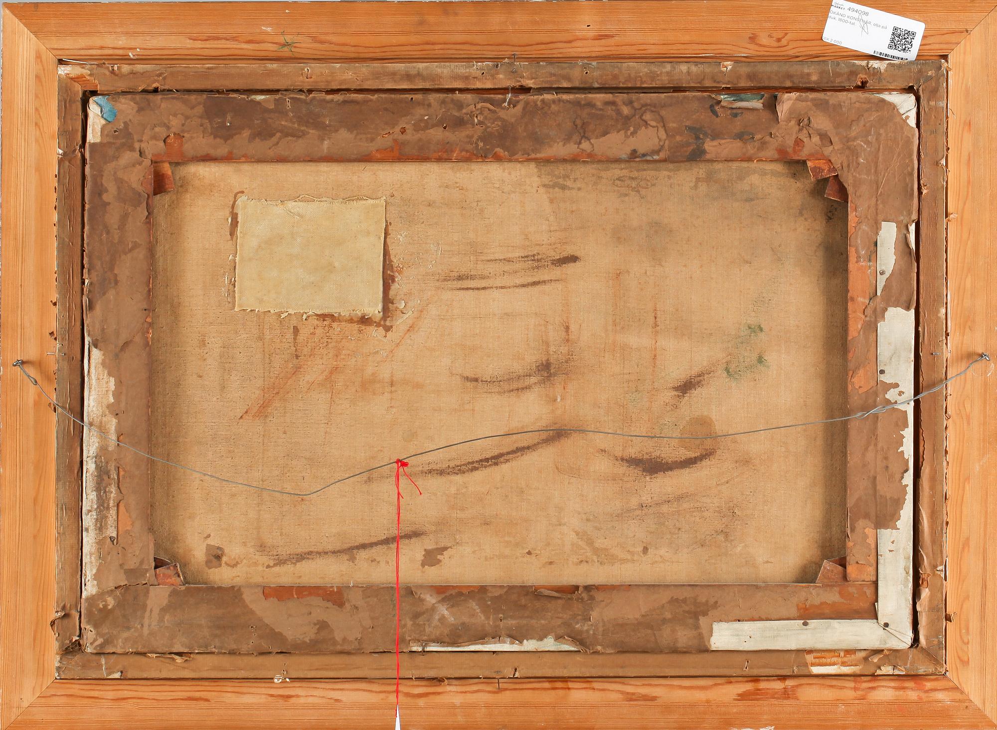 OKÄND KONSTNÄR, olja på duk, 1800-tal.