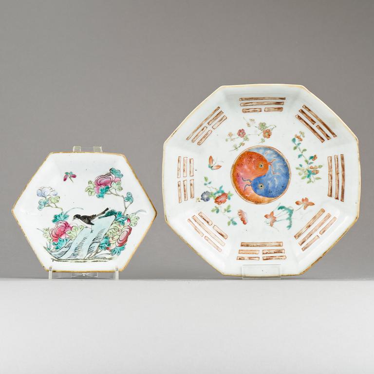 FAT, 2 stycken, porslin, Qingdynastin 1800-tal.