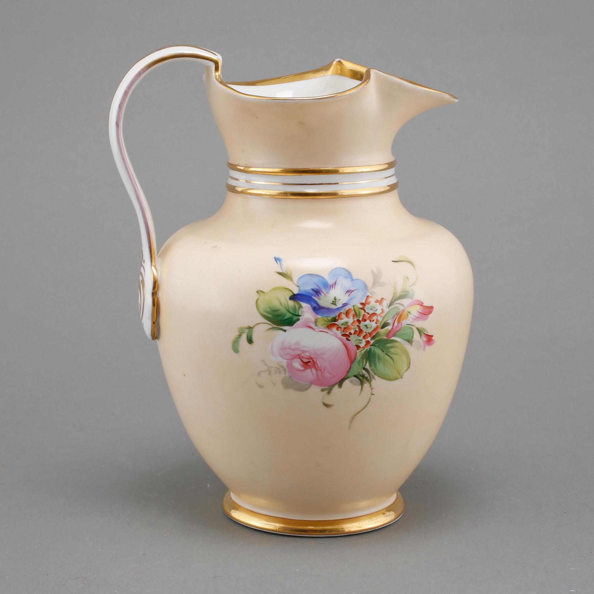 VATTENKANNA MED LOCK, porslin, Bing & Gröndahl, Danmark, omkring sekelskiftet 1800/1900.