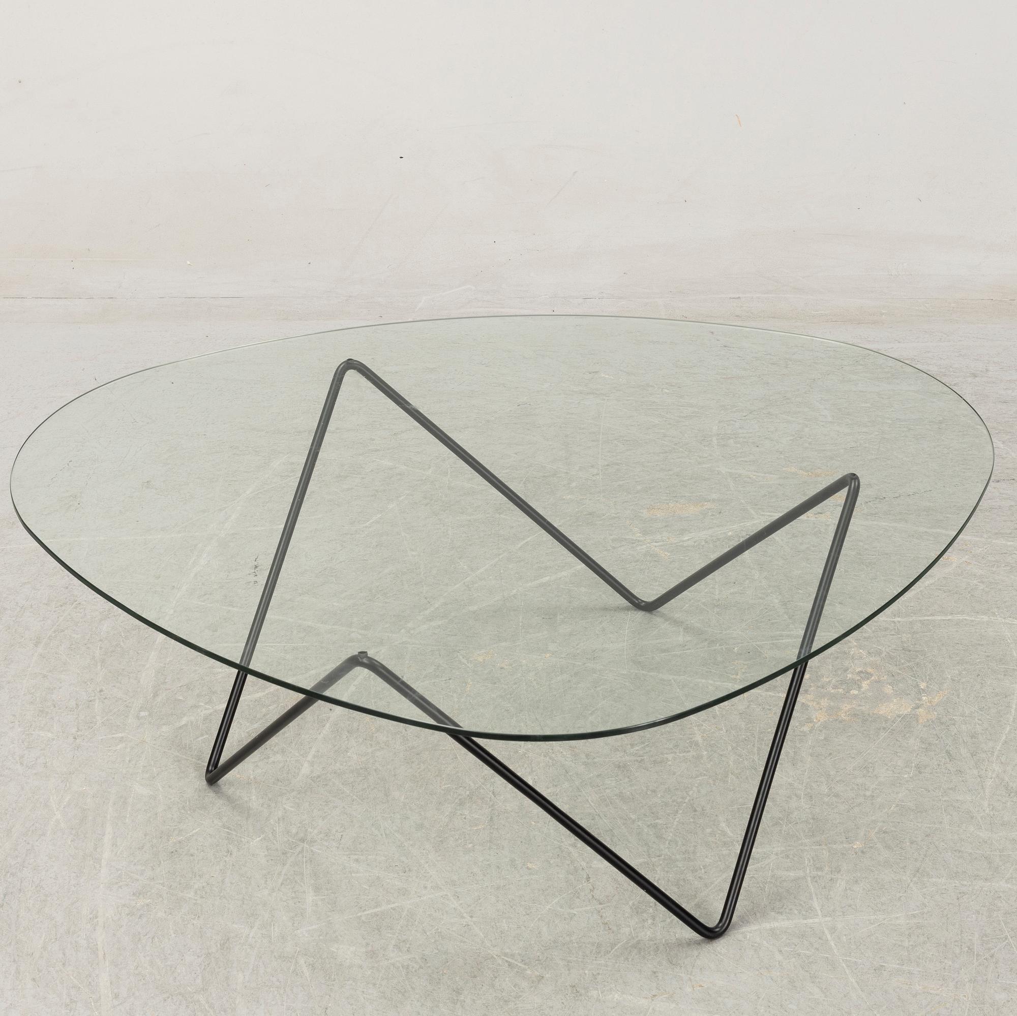 A 'Pedera' glass top coffee table by Corsini & Millet for Gubi.