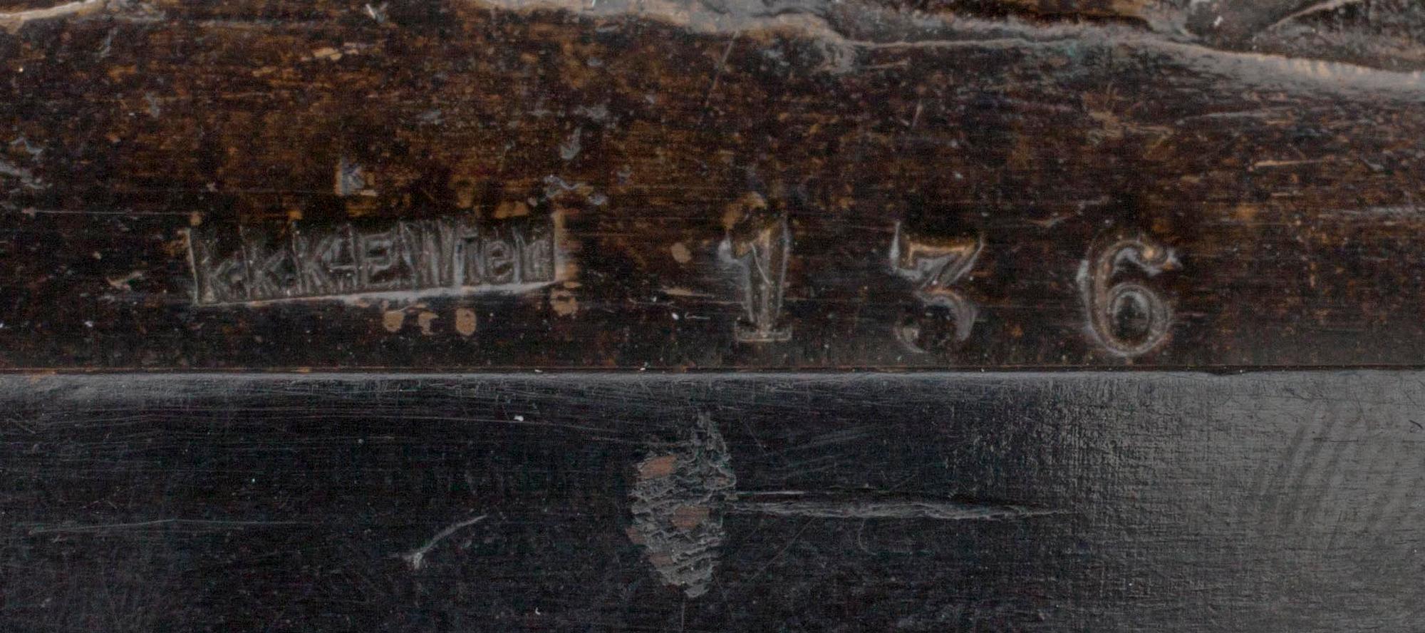 SKULPTUR, patinerad metall, signerad Müller, stämpelmärkt KKKE Wien, numrerad 136. 1900-talets första hälft.