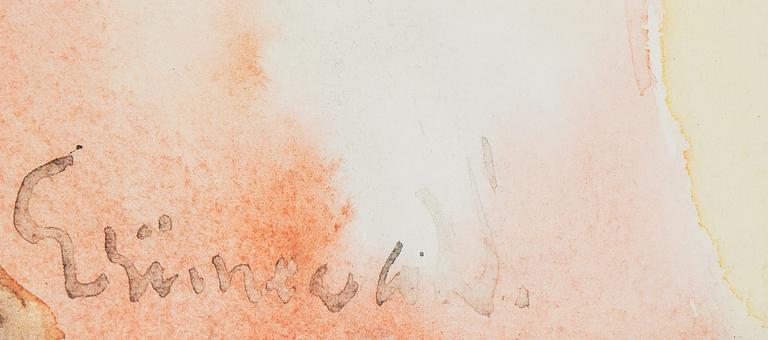 Isaac Grünewald, akvarell på papper, signerad.