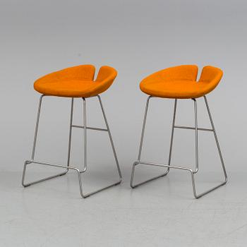 A pair of Patricia Urquiola 'Fjord' bar stools, for Moroso, second half of the 20th century.