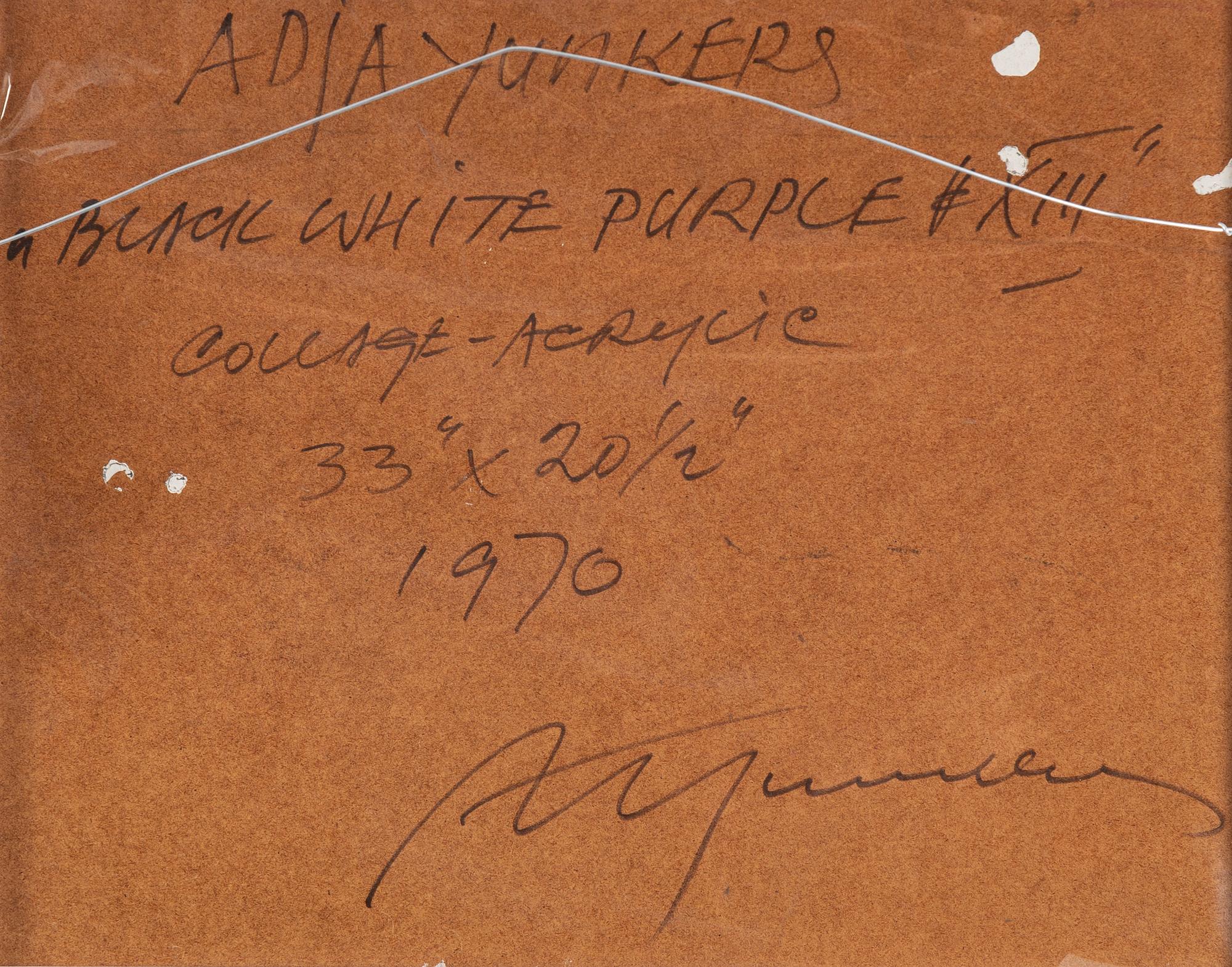 ADJA YUNKERS, collage/akryl, signerad och daterad -70.