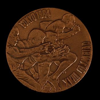 PARTI MINNESMYNT SAMT MEDALJER, ca 25 st, mest brons, bla "Vilhelm Moberg" efter Kauko Räsänen.