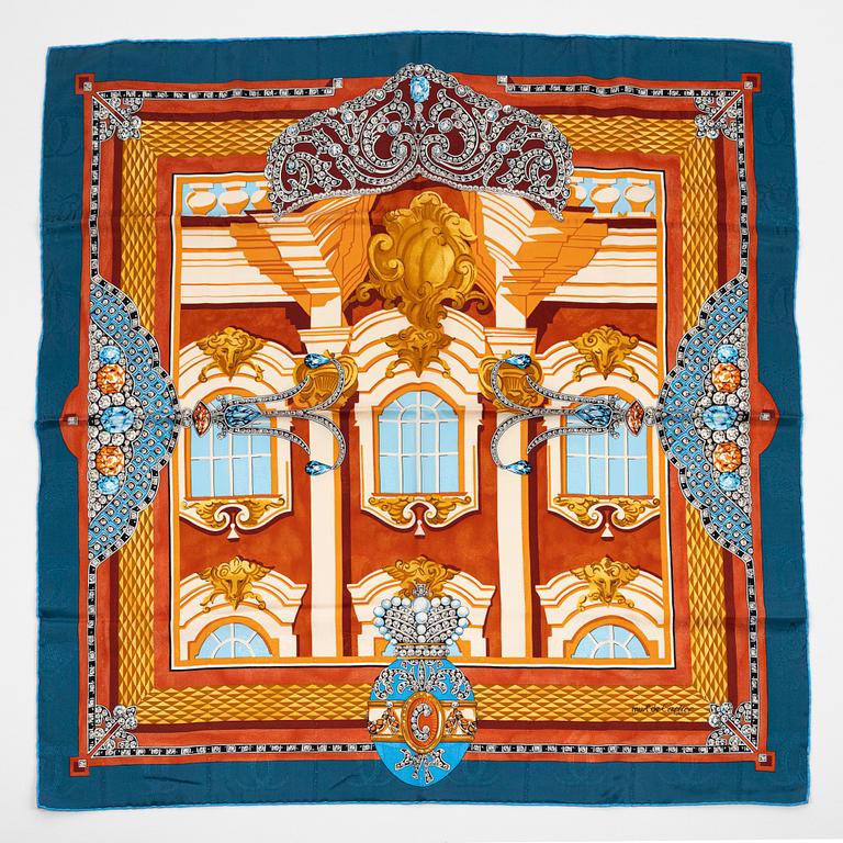 Cartier, a 'Saint-Pétersbourg' jacquard silk scarf.