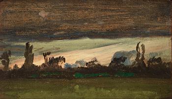 400. Lauritz Andersen Ring, Landscape from the Meadow at Næstved. After sunset.