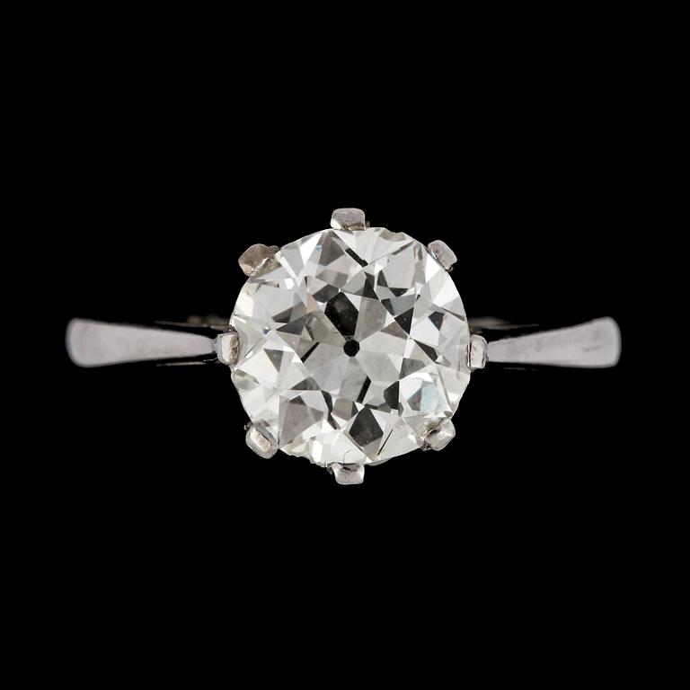 RING, gammalslipad diamant, ca 2 ct.