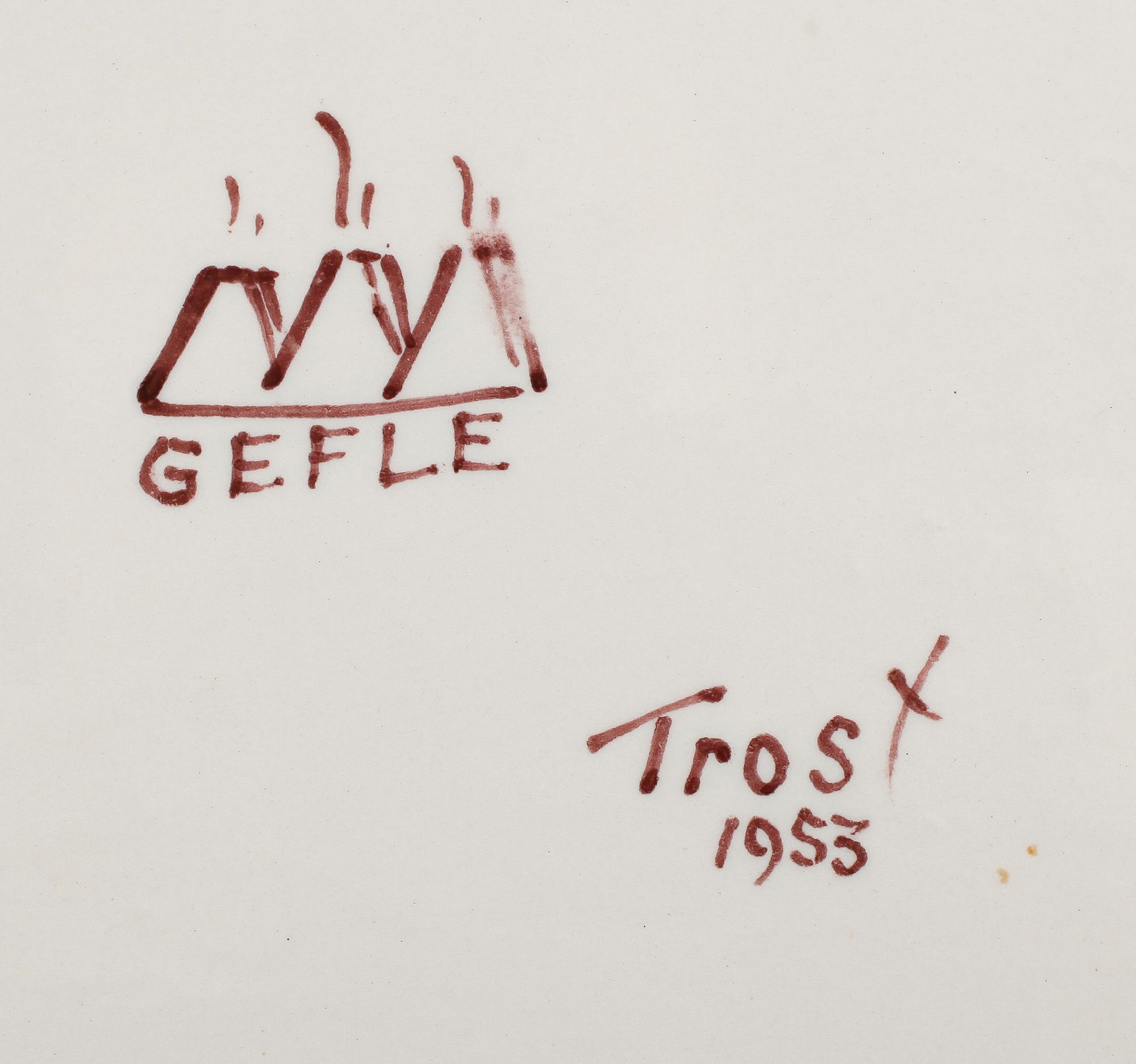 BRICKA, flintgods, Eugene Trost, Gefle, 1953.