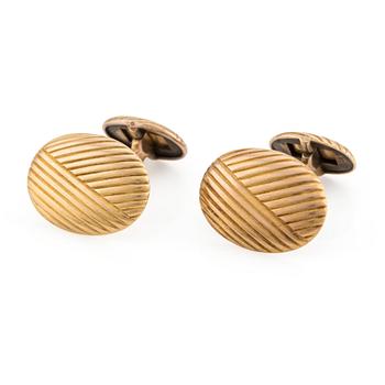 489. A pair of 14K gold cufflinks, C.E. Bolin, workmaster Ivan Flinck, Moscow 1899-1908.