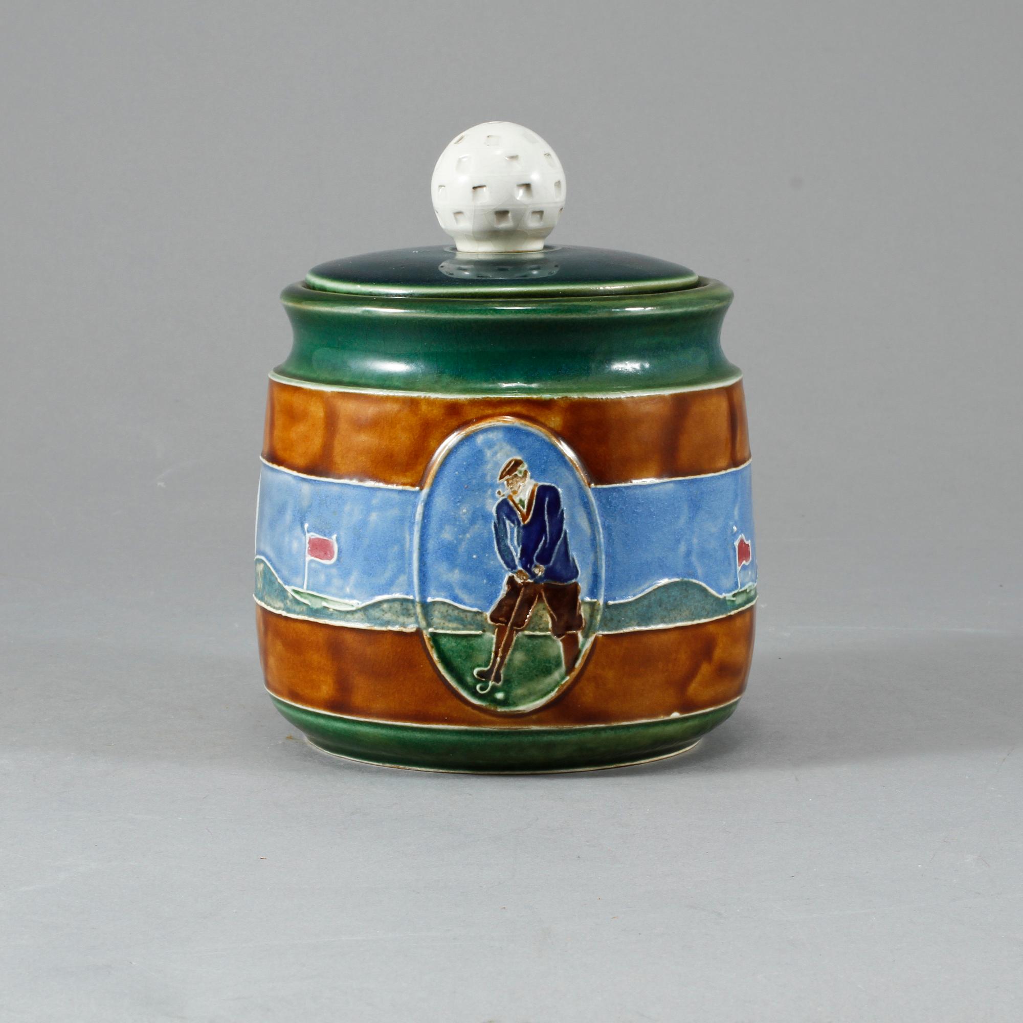 TOBAKSBURK, troligen Clifton Pottery, 1900-tal.