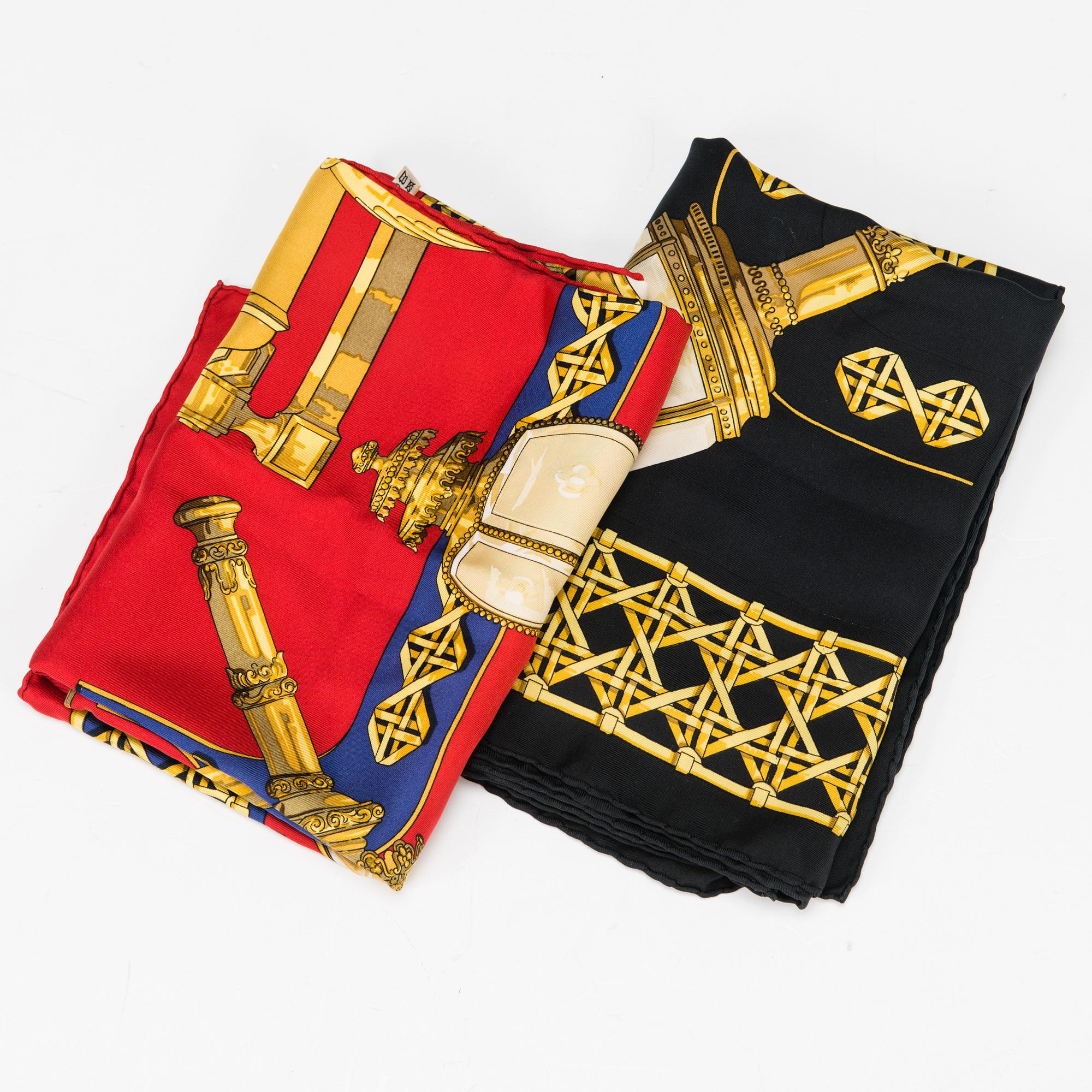 HERMÈS, "Feux de Route", TVÅ SCARFAR.