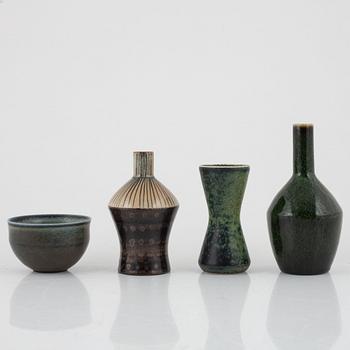Carl-Harry Stålhane, three vases and a bowl, Rörstrand.