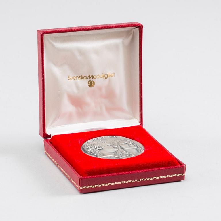 MINNESMEDALJ, silver, Svenska Medaljgillet 1976. Vikt ca 68 g.