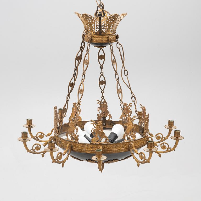 An Empire style ceiling light, laterpart of the 19th century.