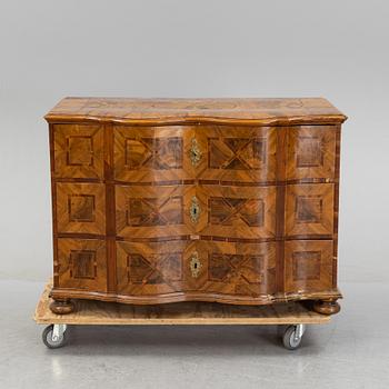 A central european late baroque chest of drawers, first part of the 18th century.