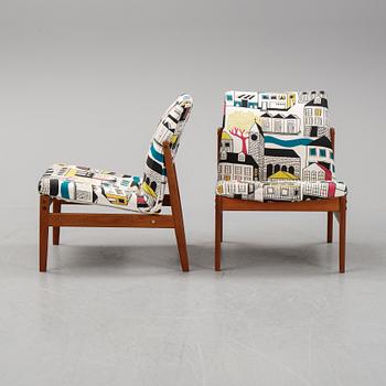 A pair of easy chairs by Alf Svensson for Bodafors, dated 1963.