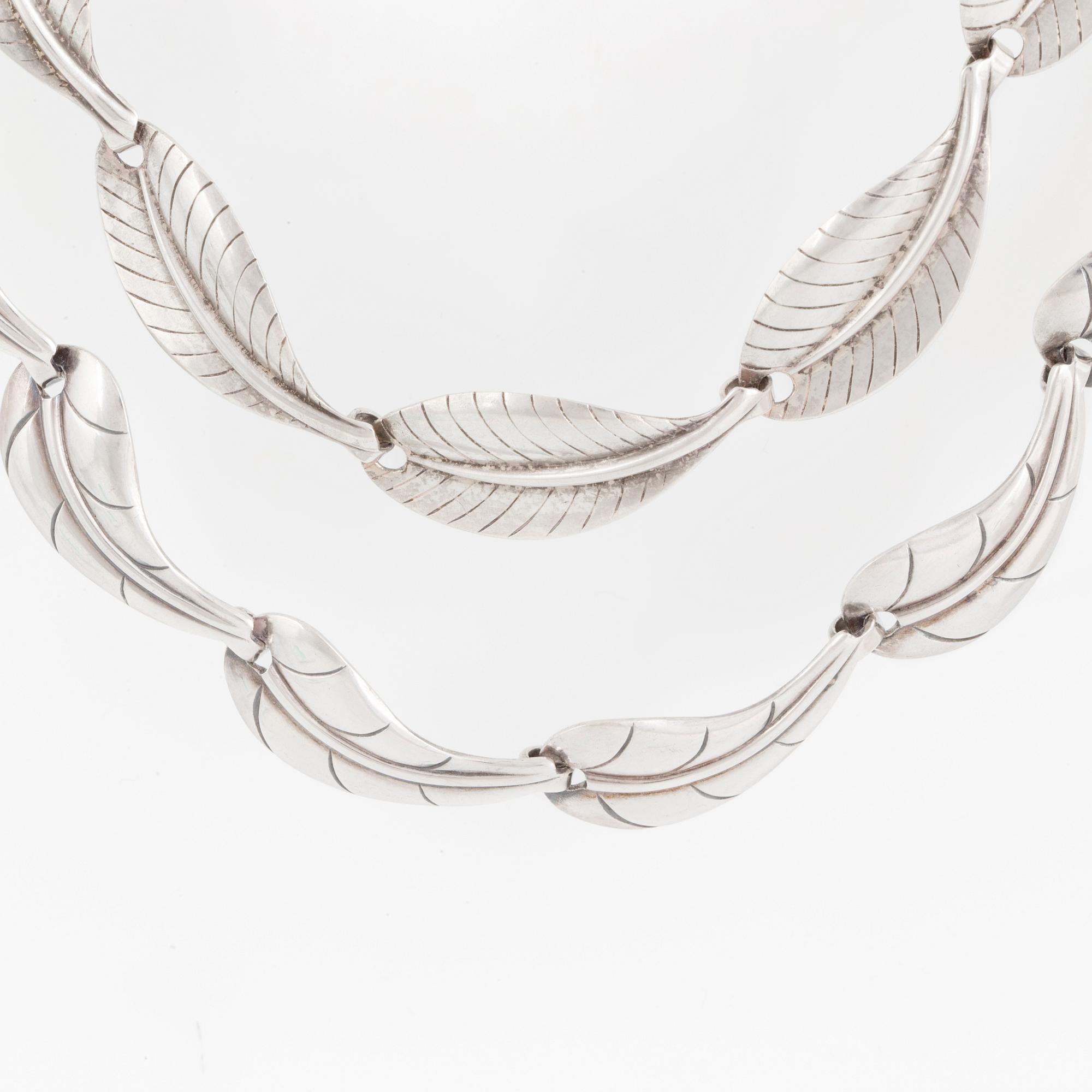 HERMANN SIERSBOL, two 20th century silver necklaces, Denmark.