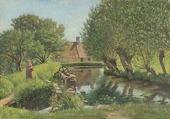 Otto Hagborg, Kvinna vid kvarndamm.