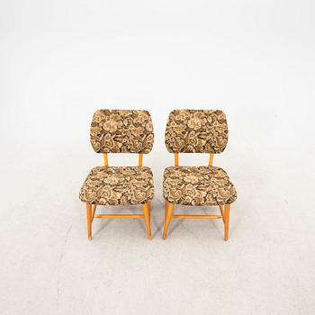 A pair of mid 20th century easy chairs from Engen, Örkelljunga, Seden.
